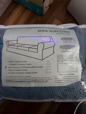 Quilted Sofa Slipcover Protector – Slate Blue